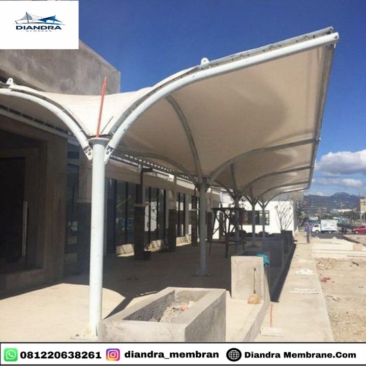 Pemasangan Kanopi Membrane Residensial Depok - Teras dan Carport Modern