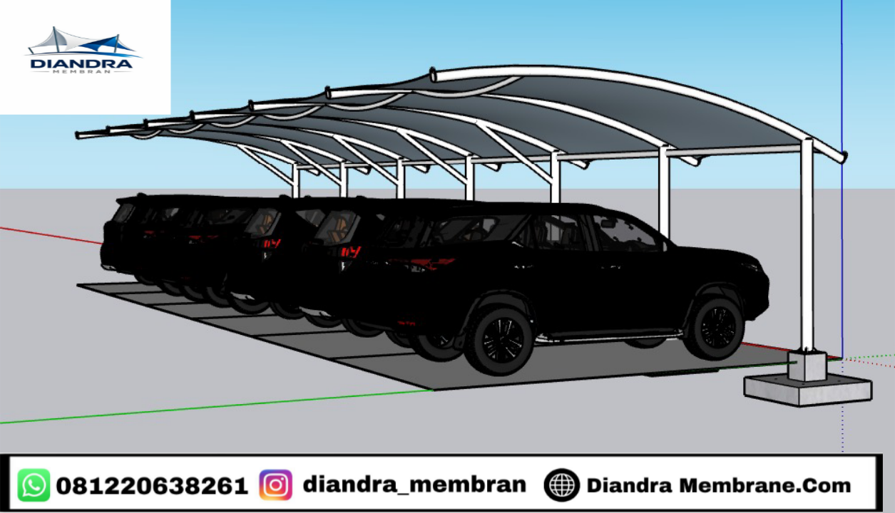 Model Kanopi Membrane Parkiran Kekinian Modern dan Elegan