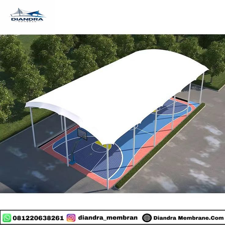 Struktur Rangka Atap Membrane Lapangan Futsal Bentang Lebar