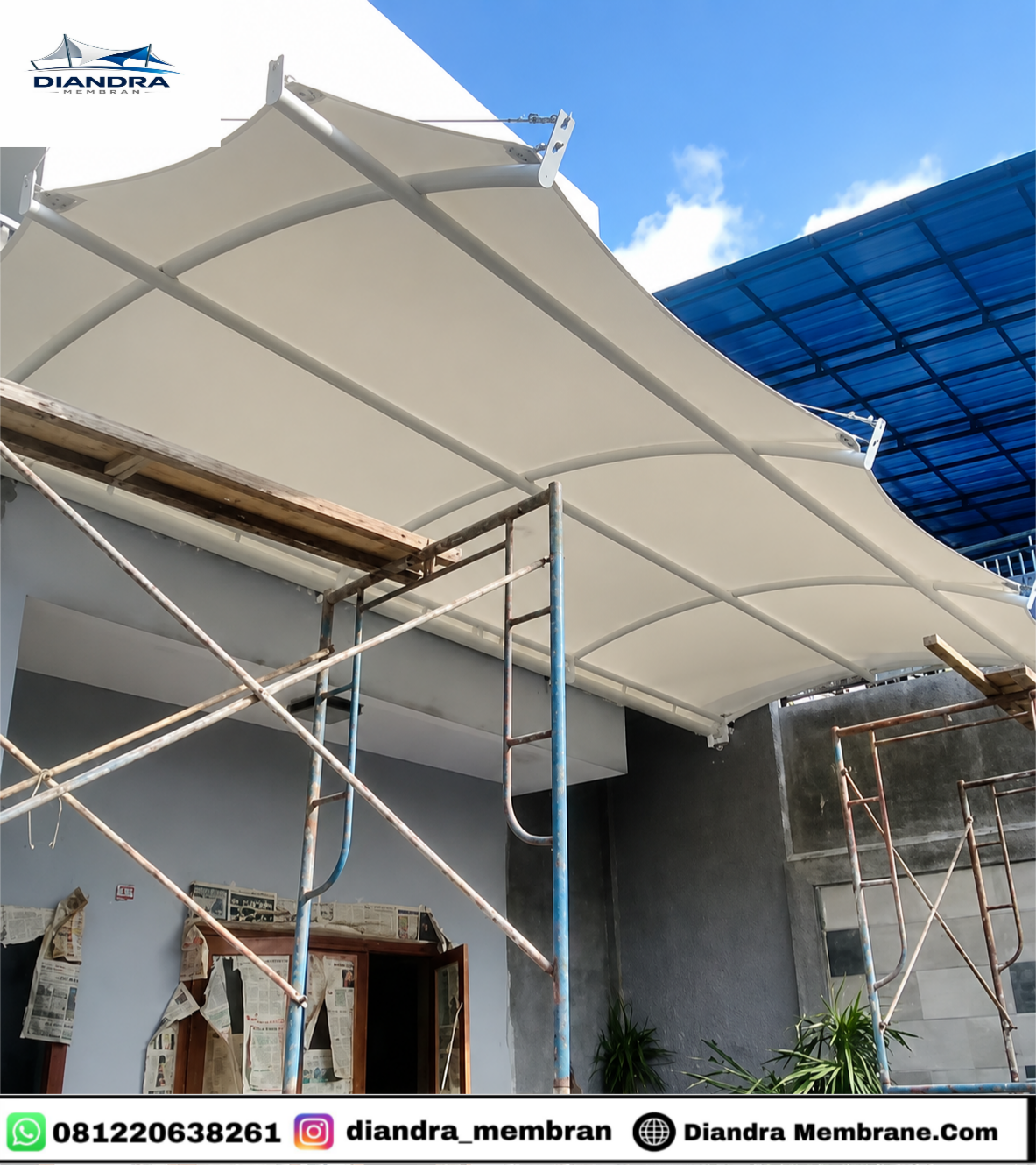 Detail konstruksi dan pemasangan kanopi membrane terpercaya – Diandrа Membrane