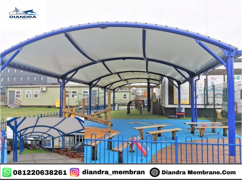 Kanopi Membrane modern di Bandung dengan desain elegan dan minimalis