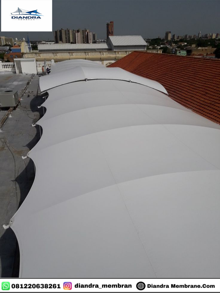 Kanopi membrane parkiran modern elegan dan premium
