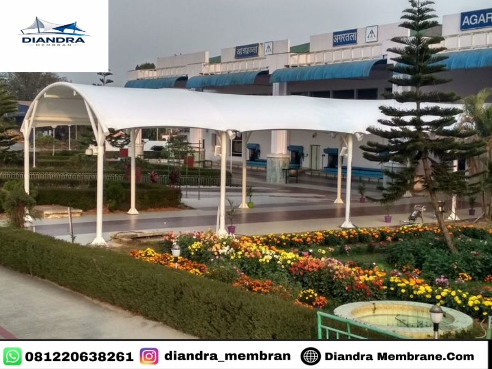 Kanopi Membran Elegan untuk Carport Taman dan Teras