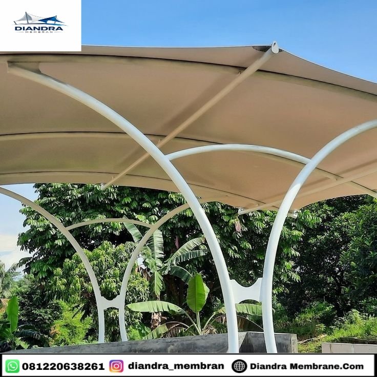 Kanopi Membrane Parkiran Minimalis Modern