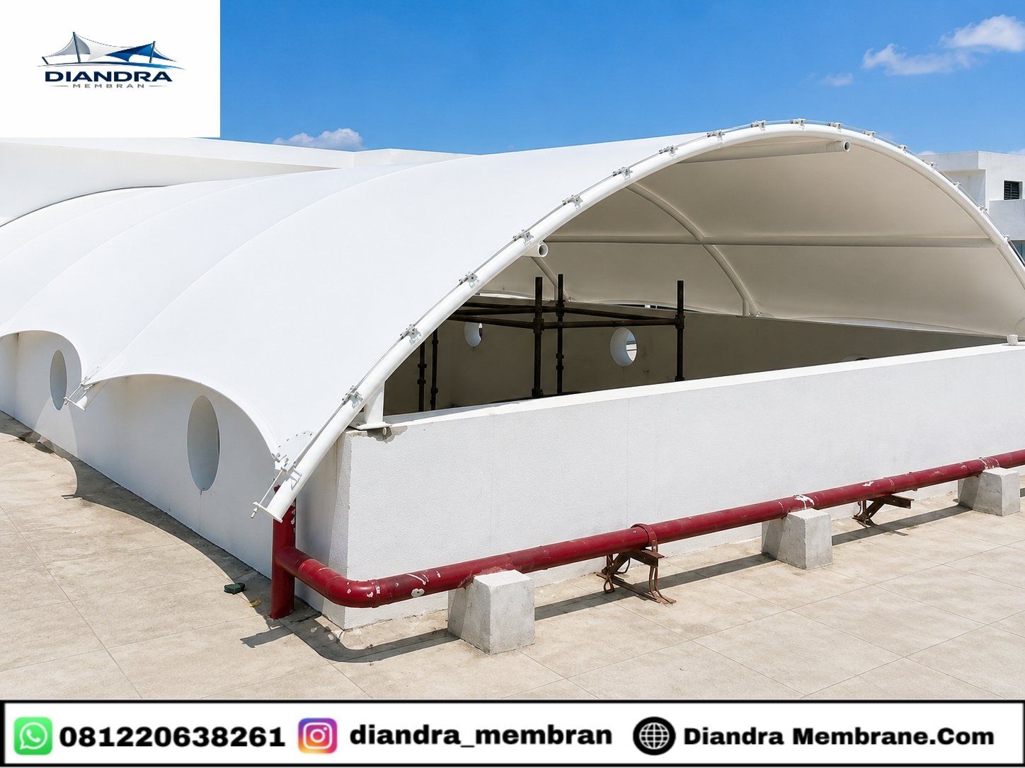 Kanopi Membrane Lapang Padel Modern dan Berkualitas