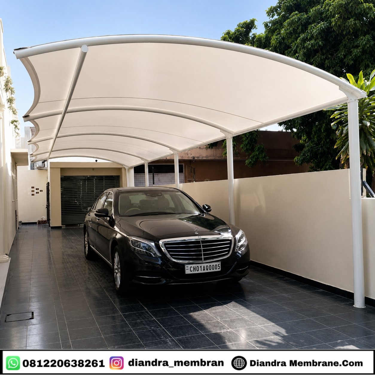 Harga Kanopi Membran untuk Area Parkir Rumah Modern