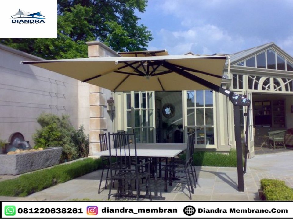 Kanopi Membrane Cafe Modern dengan Material Premium