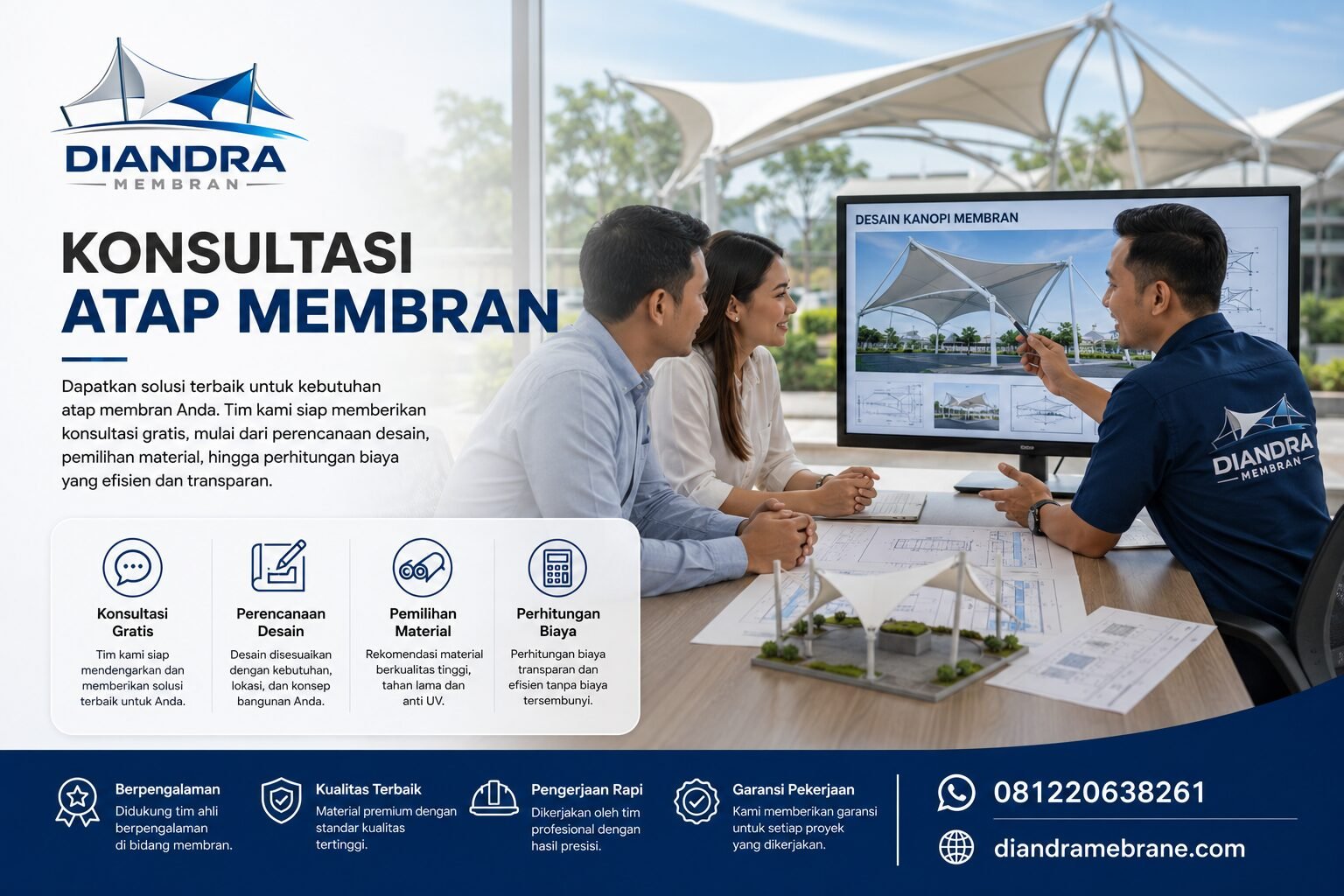 Desain Kanopi Membrane modern profesional
