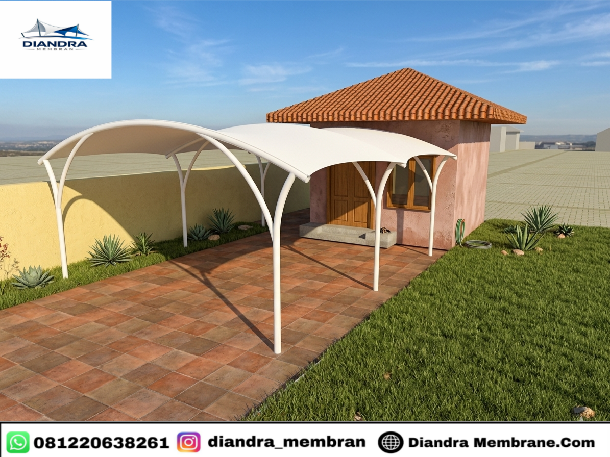 Detail Struktur Kanopi Membrane Jalan Kaki Bogor