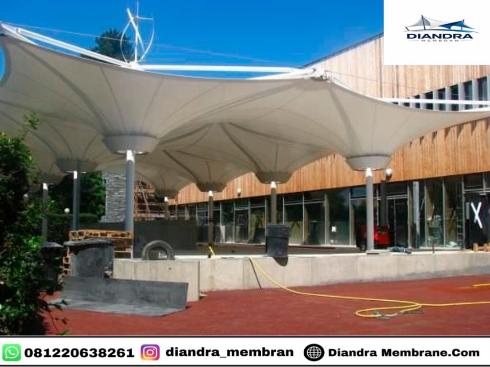 Pemasangan atap membran carport Jakarta Timur oleh Diandra Membrane
