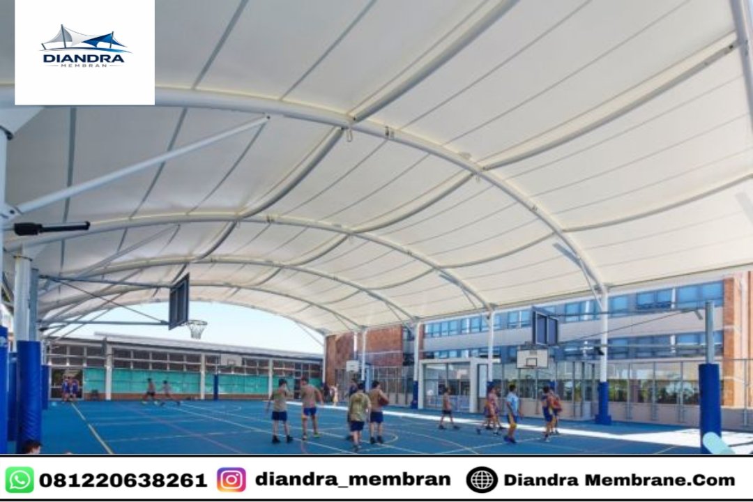 Harga Kanopi Membran Lapangan Futsal per Meter Terbaru dengan konstruksi baja kokoh
